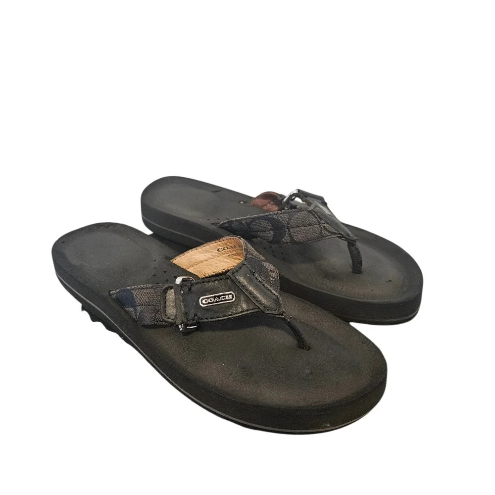 Coach Jada Flip Flops Sandals in Black Women's Size 7